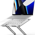 UNIGEN Laptop Stand Computer Holder mattalic Portable Folding Adjustable Height, Laptop Riser, MacBook Stand, Laptop Holder, iPad Stand, Support Desktop to 16 Inches (Silver)