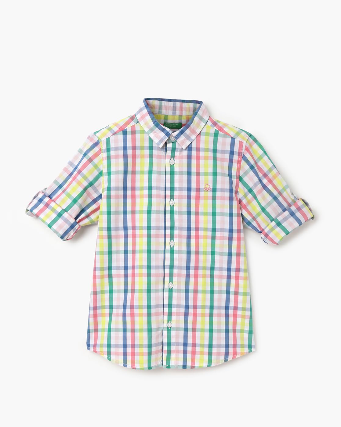 UNITED COLORS OF BENETTON Regular Fit Spread Collar Checkered Shirt