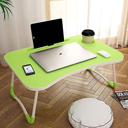 WINSOBEY New Laptop Stand for Desk, Computer Stand Laptop Table, Phone and Tablet Stand for Desk, Portable Laptop Cup Holder Compatible with Foldable Leg, Laptop,Table (Green)