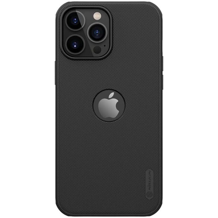 Y5 Super Frosted Shield Pro Ultra Thin Matte Hard Plastic Back Cover Case for Apple Phone 13 Pro Max - Black (with Logo)