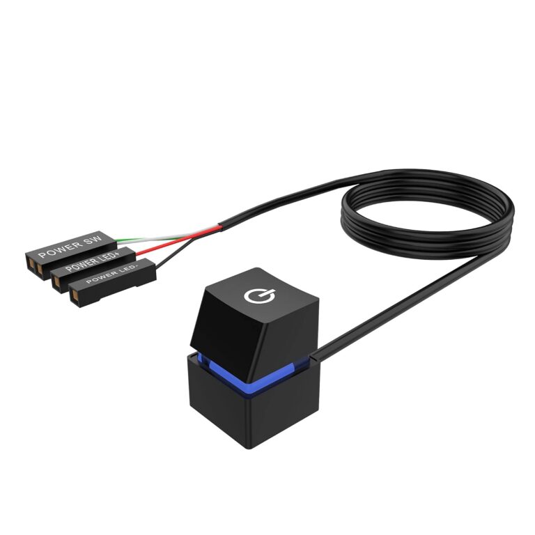 ZORBES® Desktop Computer Power Switch, Computer On/Off Switch, Push Button CPU Power Switch Button for Household Office Hotel Extension Cord, External Remote Start PC Motherboard Switch Button Cable