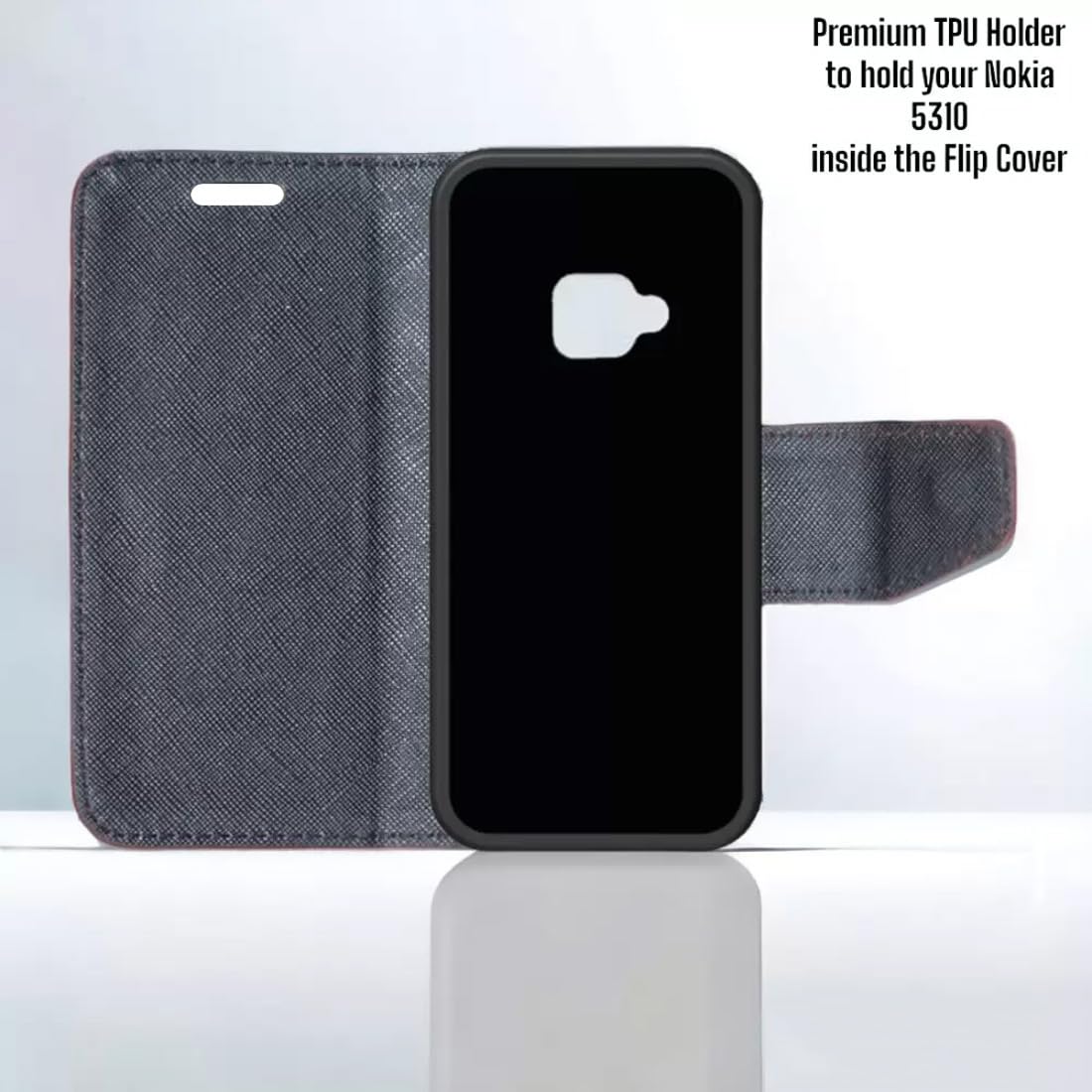 Zaoma Flip Cover for Nokia 5310(Faux Leather/Black)
