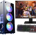 Zoonis Premium Gaming/Editing Desktop Complet Set, Core i7 2400/16GB RAM, 256GB SSD, 500GB HDD, 4GB GT-730 Graphics Card, RGB Keyboard & Mouse, 22 inch Full HD Monitor, Windows 10 Pro & Ms Office