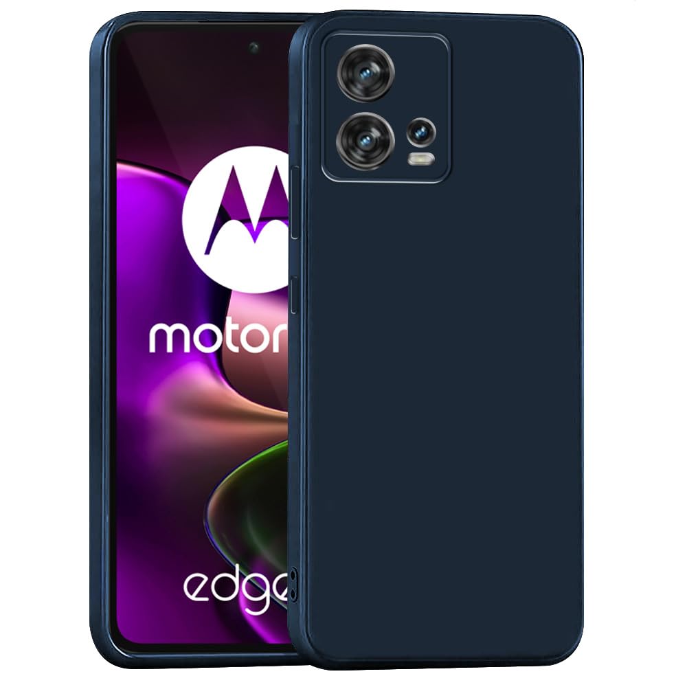 amazon basics Basic Case for Motorola Edge 30 Fusion 5G (Silicone_Dark Blue)