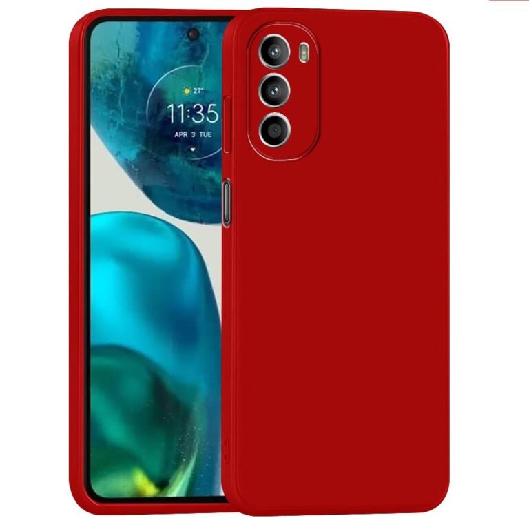 amazon basics Basic Case for Motorola Moto G62 5G (Silicone_Red)