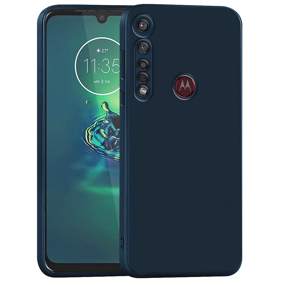 amazon basics Basic Case for Motorola Moto G8 Plus 4G (Silicone_Dark Blue)