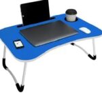ISIRONA Laptop Stand for Desk, Computer Stand Laptop Table, Phone and Tablet Stand for Desk, Portable Laptop Cup Holder Compatible with Foldable Leg, Laptop,Table- (Blue)