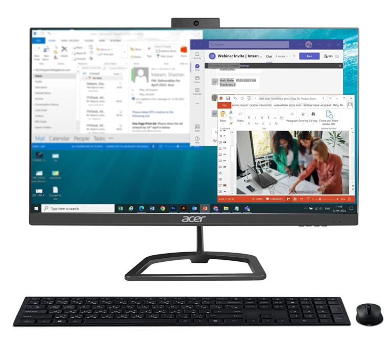 Acer C24 23.8 inch Full HD IPS All In One Desktop I Intel Core i3-1155G4 I 8GB DDR4 I 512GB SSD I Windows 11 Home I Full HD 5.0 MP Camera I Wireless Keyboard & Mouse | Integrated 3W x 2 Stereo Speaker