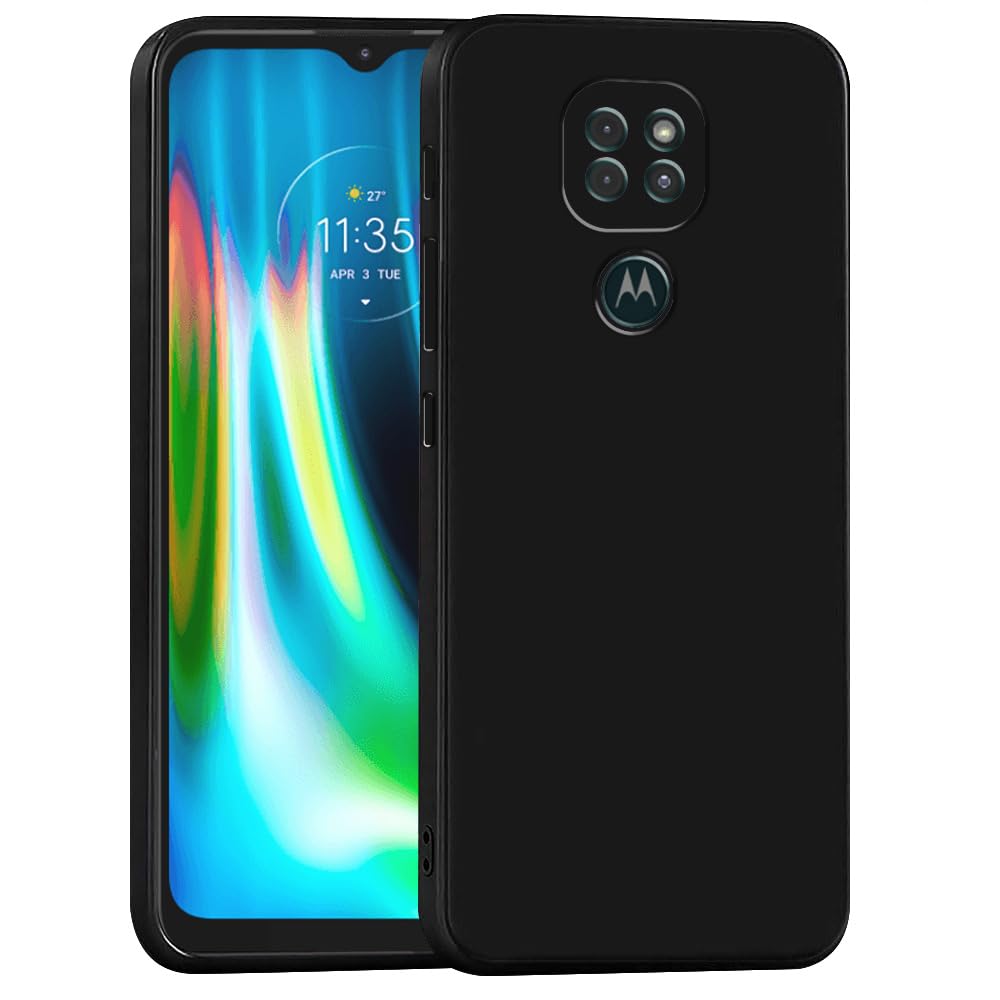 Casotec Back Cover for Motorola Moto G9 4G / Moto E7 Plus 4G | Full Camera Protection | Premium Liquid Silicon Case | Flexible Bumper Case for Motorola Moto G9 4G / Moto E7 Plus 4G (Black)