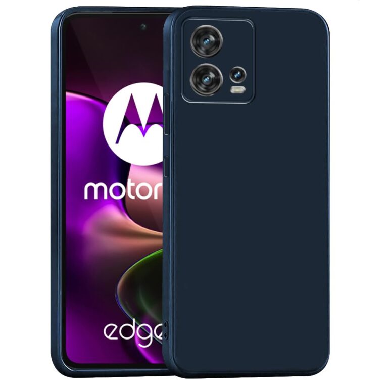 Casotec Basic Case for Motorola Edge 30 Fusion 5G (Silicone_Dark Blue)