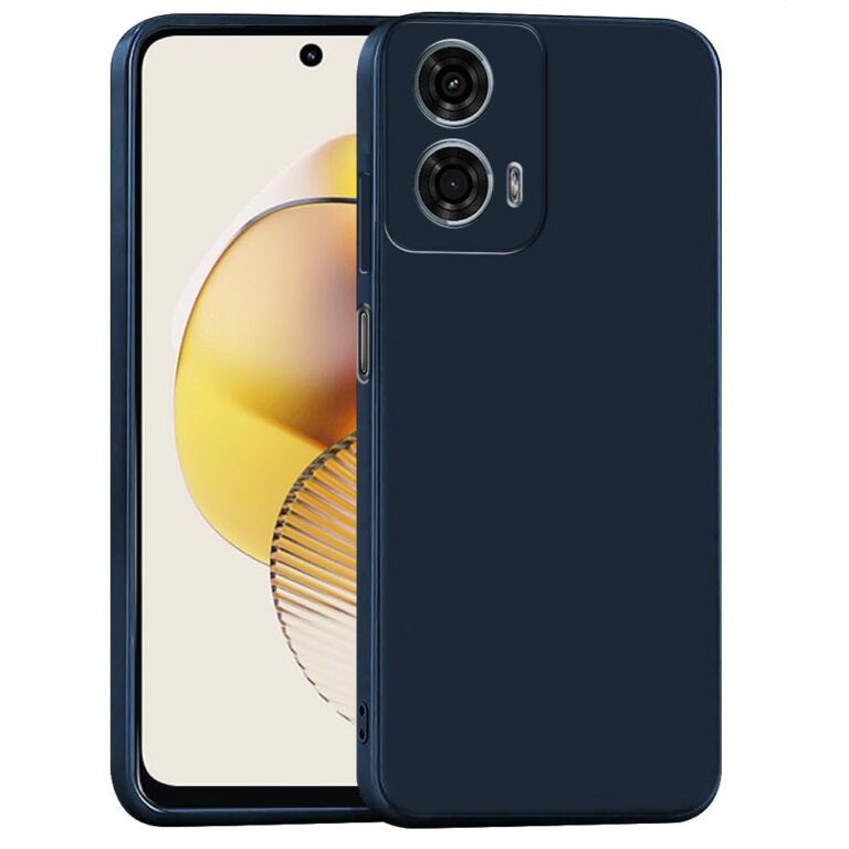 Casotec Basic Case for Motorola Moto G73 5G (Silicone_Dark Blue)