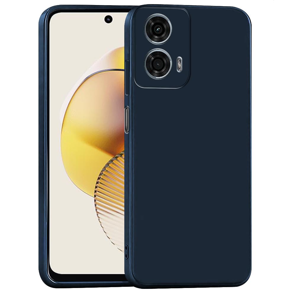 Casotec Basic Case for Motorola Moto G73 5G (Silicone_Dark Blue)