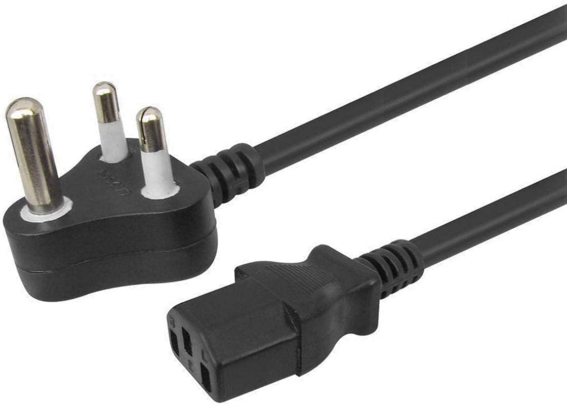 DEV Computer Power Cable Cord for CPU, Desktop PC, Monitor, SMPS and Printer - 1.5M India Plug IEC Mains Black
