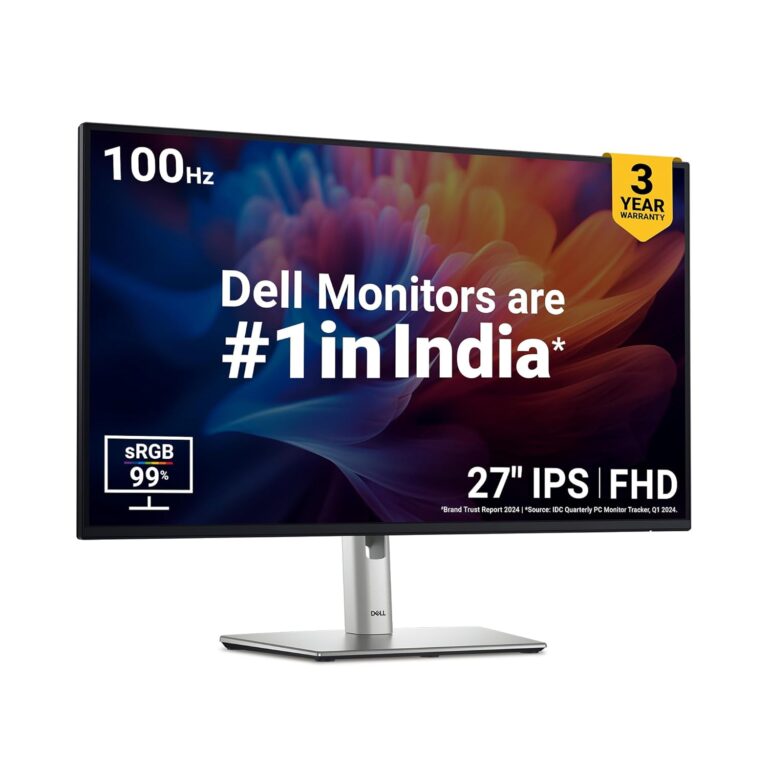 Dell-P2725H-Black, 27" (68.58cm) FHD Monitor, IPS Panel, Anti-Glare With 3H Hardness, Refresh Rate: 100Hz, Response Time: 5ms gray-to-gray (Fast mode), Ports: 1x HDMI|1x DP 1.2|1x VGA| 5x USB 3.2 Gen1