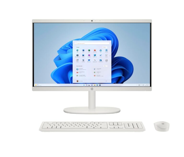 HP All-in-One Desktop Intel® Core™ i3-N300,21.5 inch(54.5cm),FHD,Anti-Glare,8 GB DDR5, 512GB SSD,White Wireless Keyboard and Mouse Combo,White, Windows 11, 4.17kg,22-dg0786in