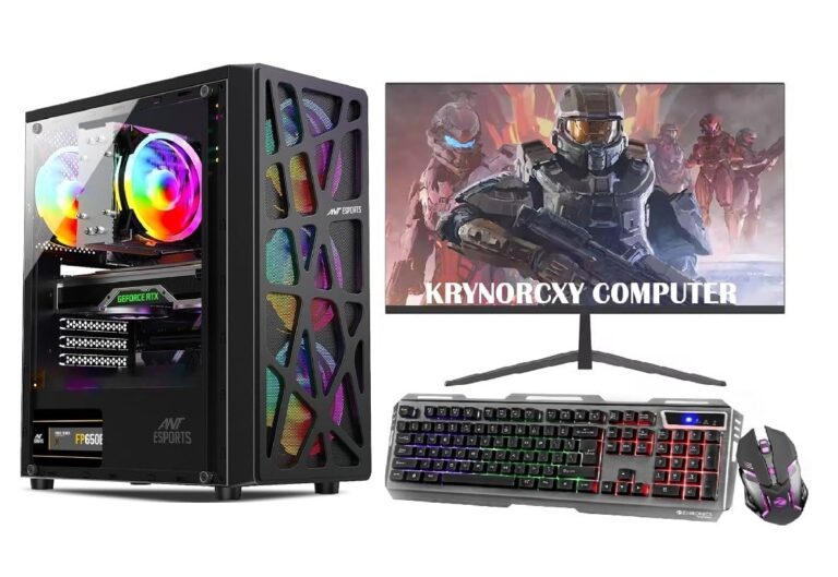 KRYNORCXY Gaming Computer Desktop Pc Core i7-860/16GB Ram/GT 730 4GB Dedicated Graphics Card/22 inch Led Monitor/RGB Keyboard Mouse/RGB Cabinet/Windows 10 Pro/WiFi Ready to Play (256GB SSD/1TB HDD)
