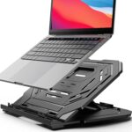 LORYERGO Laptop Stand, Adjustable Laptop Stand for Desk, Ergonomic Computer Stand Multi-Angle Adjustable Height, Portable Foldable Laptop Riser Holder Stand Compatible for 10 to 15.6" Laptops