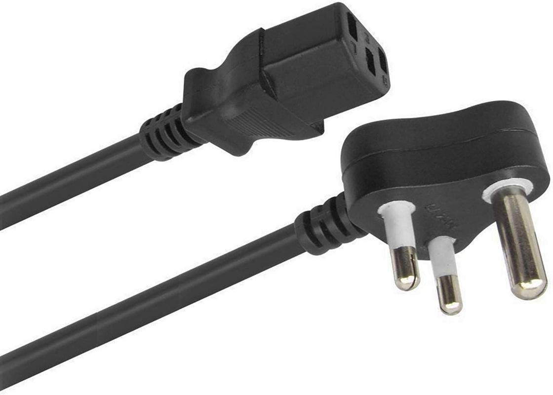 LT Lappy Top Pure Copper Wire Computer AC Power Cable Cord- 3 Pin 1.8 Meter Compatible for Desktop PC Monitor SMPS Printer Scanner LCD Game Players and Fits Most Computers