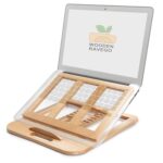 RAVEGO Laptop Stand, Foldable Wooden Riser Adjustable Computer MacBook Stand for Desk Portable Universal Notebook Laptop Holder with Multiple Angles for Laptops Up to 15.6 inches (Beech) Tabletop