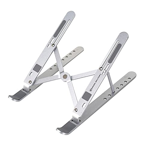 SAISAMARTH 7 Angle Aluminum Multi-Functional Laptop Stand Adjustable Computer Stand Portable Tablet Stand Foldable Desktop Holder Compatible with MacBook, Laptop- Silver Color