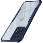TheGiftKart Crystal Clear Back Cover Case for Motorola Moto Edge 50 Fusion 5G | 360 Degree Protection | Protective Design | Transparent Back Cover Case for Moto Edge 50 Fusion (PC & TPU, Blue Bumper)