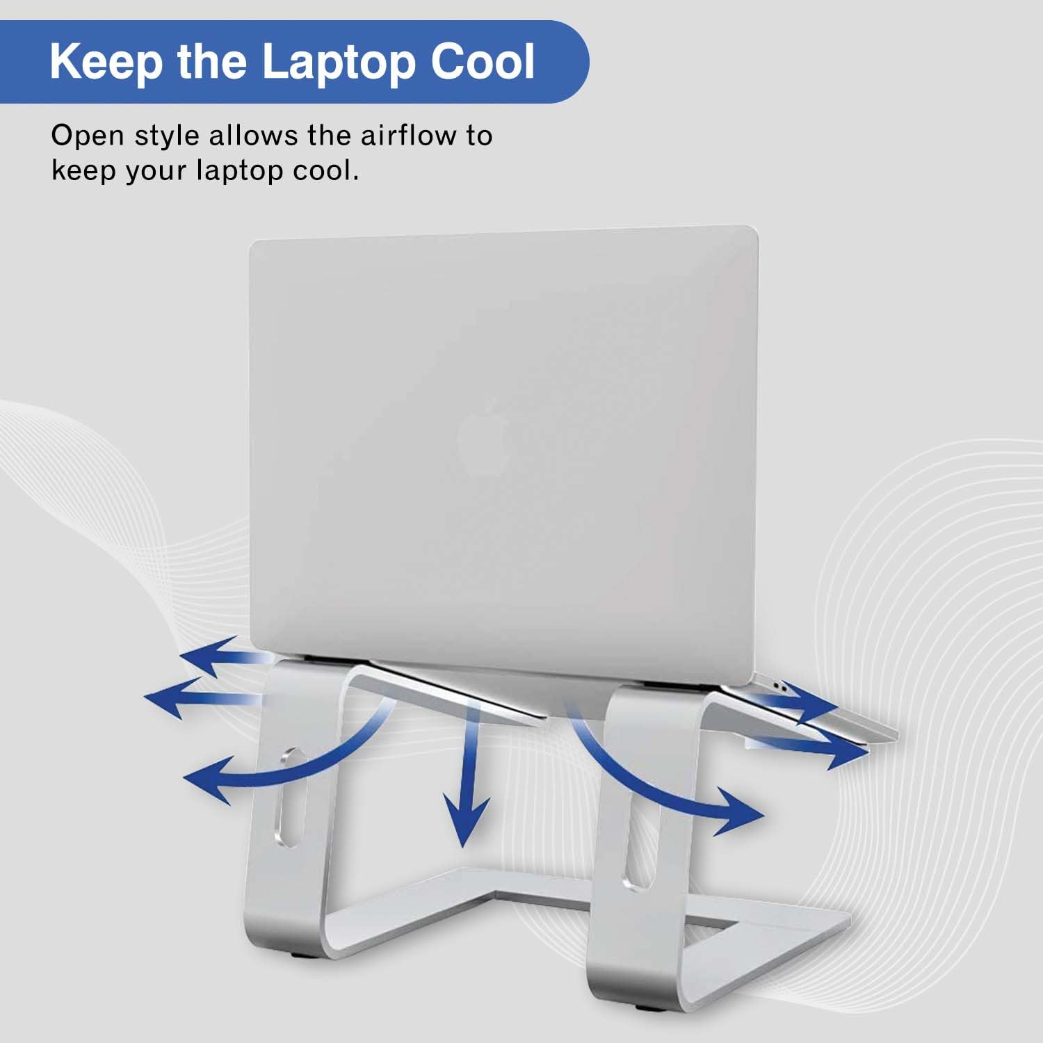 URBAN KINGS Laptop Stand for Desk,Aluminium Adjustable Laptop Riser for Laptops MacBook Pro and Air 13" 14" 15.6" 17 inch, Desktop Ergonomic Foldable Portable Air Vantilated Computer & Notebook Stand