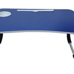 WONDWILD Engineered Wood Laptop Stand For Desk,Computer Stand Laptop Table,Phone And Tablet Stand For Desk,Portable Laptop Cup Holder Compatible With Foldable Leg,Laptop,Table(Blue),40 Centimeters