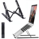 ZURU BUNCH® Laptop Stand, Plastic Laptop Stand for Desk, 6-Level Adjustable Laptop Riser, Ventilation and Heat Dissipation, Sturdy and Durable Laptop Stand Black