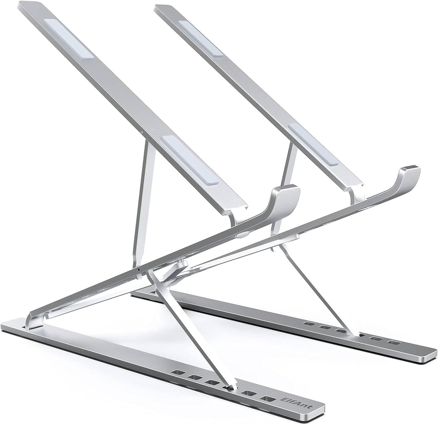 ZURU BUNCH® White Laptop Stand for Desk, Adjustable Height Laptop Riser, ABS+Silicone Foldable Portable Computer Stand, Ergonomic Computer Riser Sturdy, Ventilated Cooling Notebook Stand.