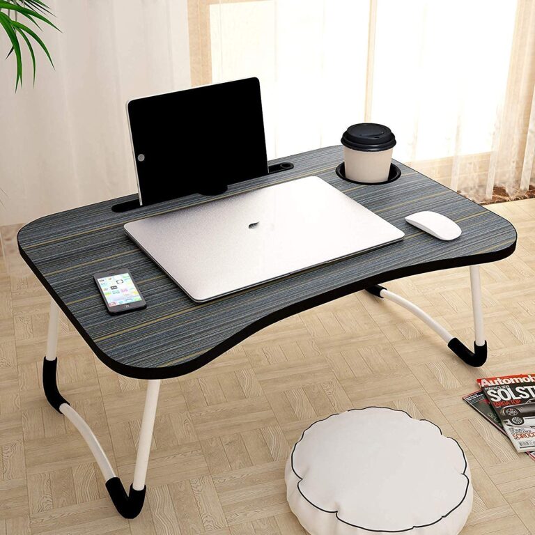 eumqestoer Laptop Stand for Desk, Computer Stand Laptop Table, Phone and Tablet Stand for Desk, Portable Laptop Cup Holder Compatible with Foldable Leg, Laptop,Table (Black)
