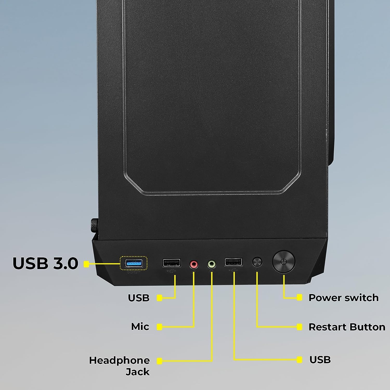 All-in-One Desktop Computer, Core i3 8100, 16GB RAM, 500GB SSD, RGB Keyboard, Mouse, 4GB Graphics Card, WiFi, RGB Gaming Cabinet (16-500-4GB)
