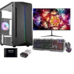 Assembled Gaming Desktop PC Computer Core i7 3rd gen/16gb Ram/2gb graphics/256gb SSD + 500gb HDD/Gaming RGB Cabinet+KBD Mouse/20 Monitor/Bluetooth WiFi Windows 10 MS Office