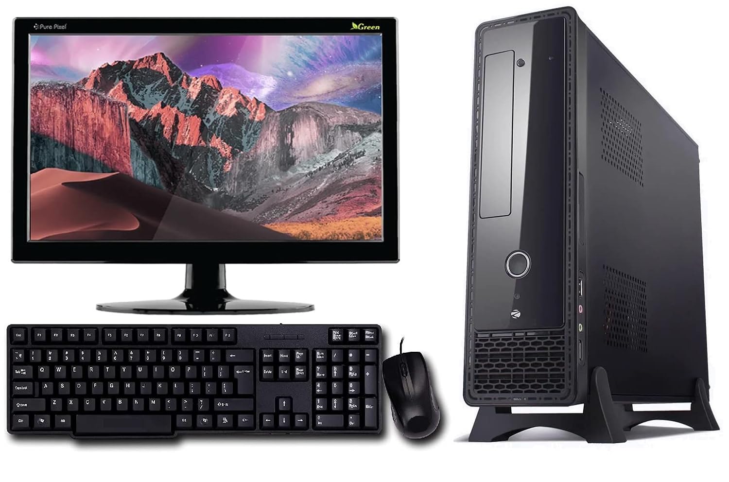 BitFry Core i5 4th Gen 3.2Ghz / Genuine Win10 Pro/WiFi Ready Complete Computer Set for Home & Business (18.5 Inch Led Screen, 16GB RAM - 512GB SSD)
