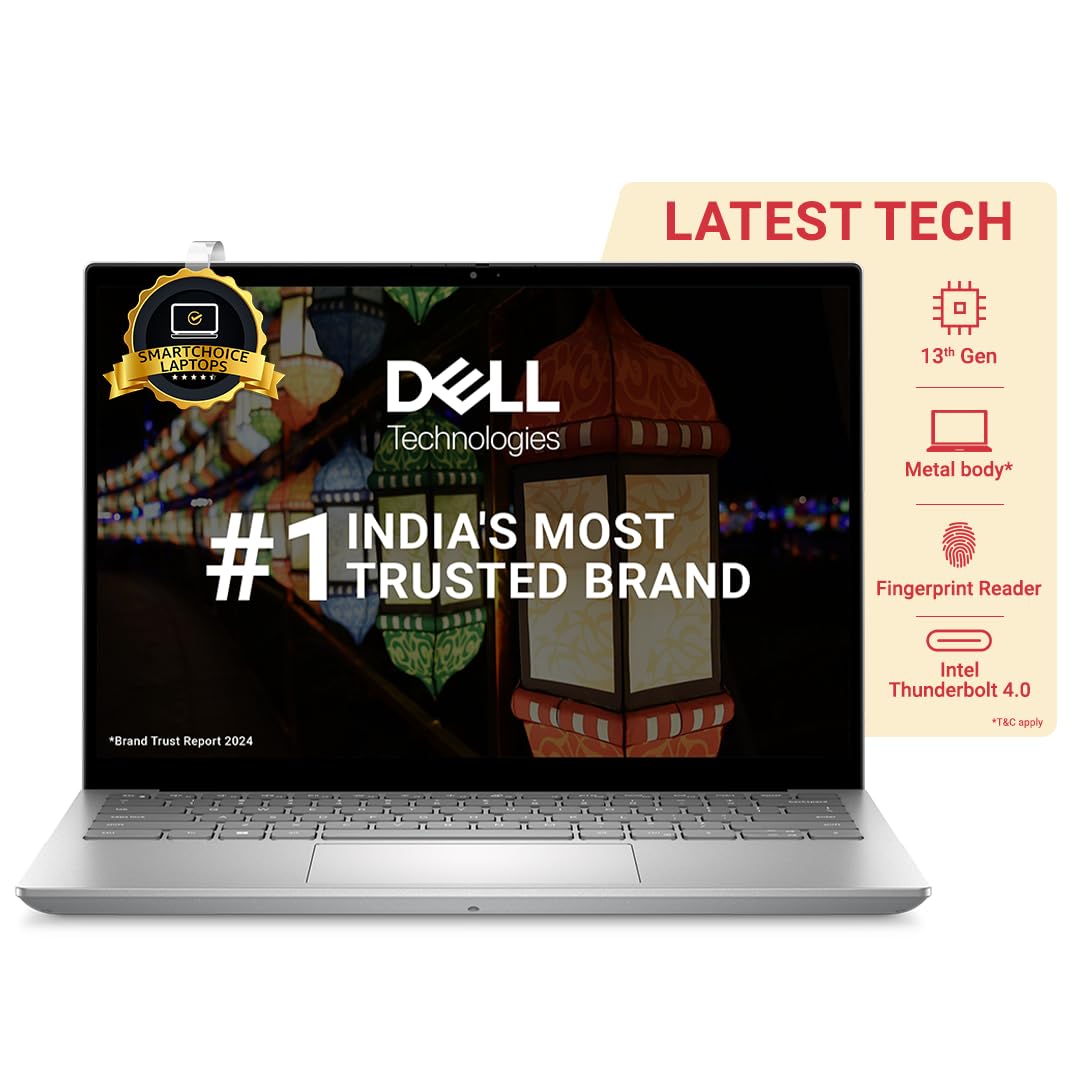 Dell Inspiron 5430 13th Gen Metal Body Laptop, Intel Core i5-1335U/16GB/ 512GB SSD/14.0" (35.56cm) FHD+/Backlit KB + FingerPrintReader/Windows 11 + MSO'2/McAfee 15 Months/Thunderbolt 4.0 ​Port/1.59kg