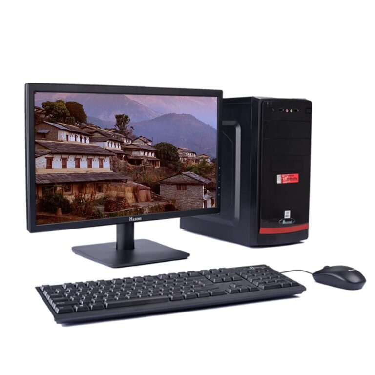 HASONS R5124Hs822 Core i5 Gen 12400, 256ssd, DDR4-8GB, Wired Keybord,Mouse, Windows 10, Screen 21.5 inches, Desktop Computer PC