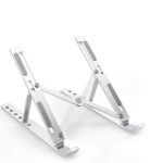 STRIFF Laptop Tabletop Stand, Fold-Up, Adjustable, Ventilated, Portable Holder For Desk, Aluminum Foldable Laptop Ergonomic Compatibility With Up To 15.6-Inch Laptop, All Mac, Tab, And Mobile (Silver)