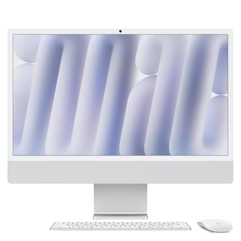 Apple 2024 iMac All-in-One Desktop Computer with M4 chip with 10-core CPU and 10-core GPU: Built for Apple Intelligence, 60.96 cm (24″) Retina Display, 16GB Unified Memory, 256GB SSD Storage; Silver