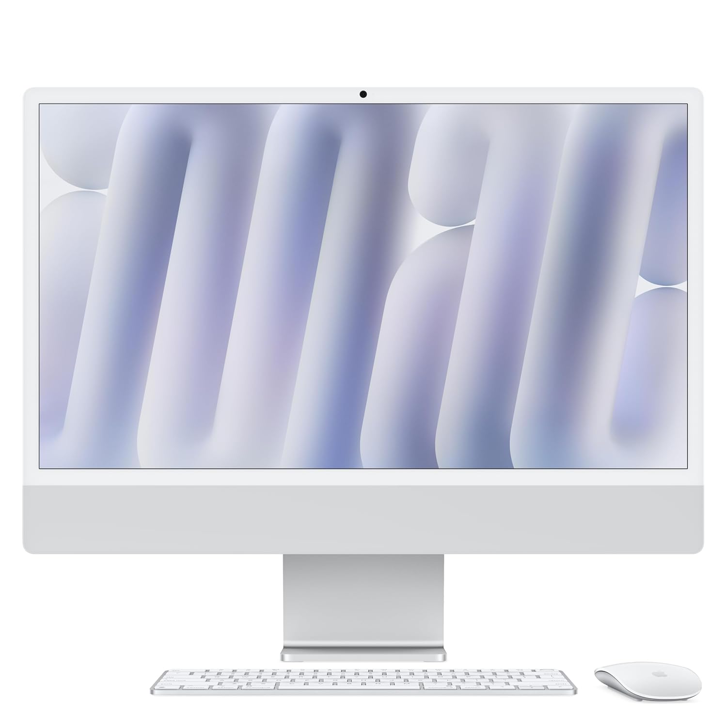 Apple 2024 iMac All-in-One Desktop Computer with M4 chip with 10-core CPU and 10-core GPU: Built for Apple Intelligence, 60.96 cm (24″) Retina Display, 16GB Unified Memory, 256GB SSD Storage; Silver