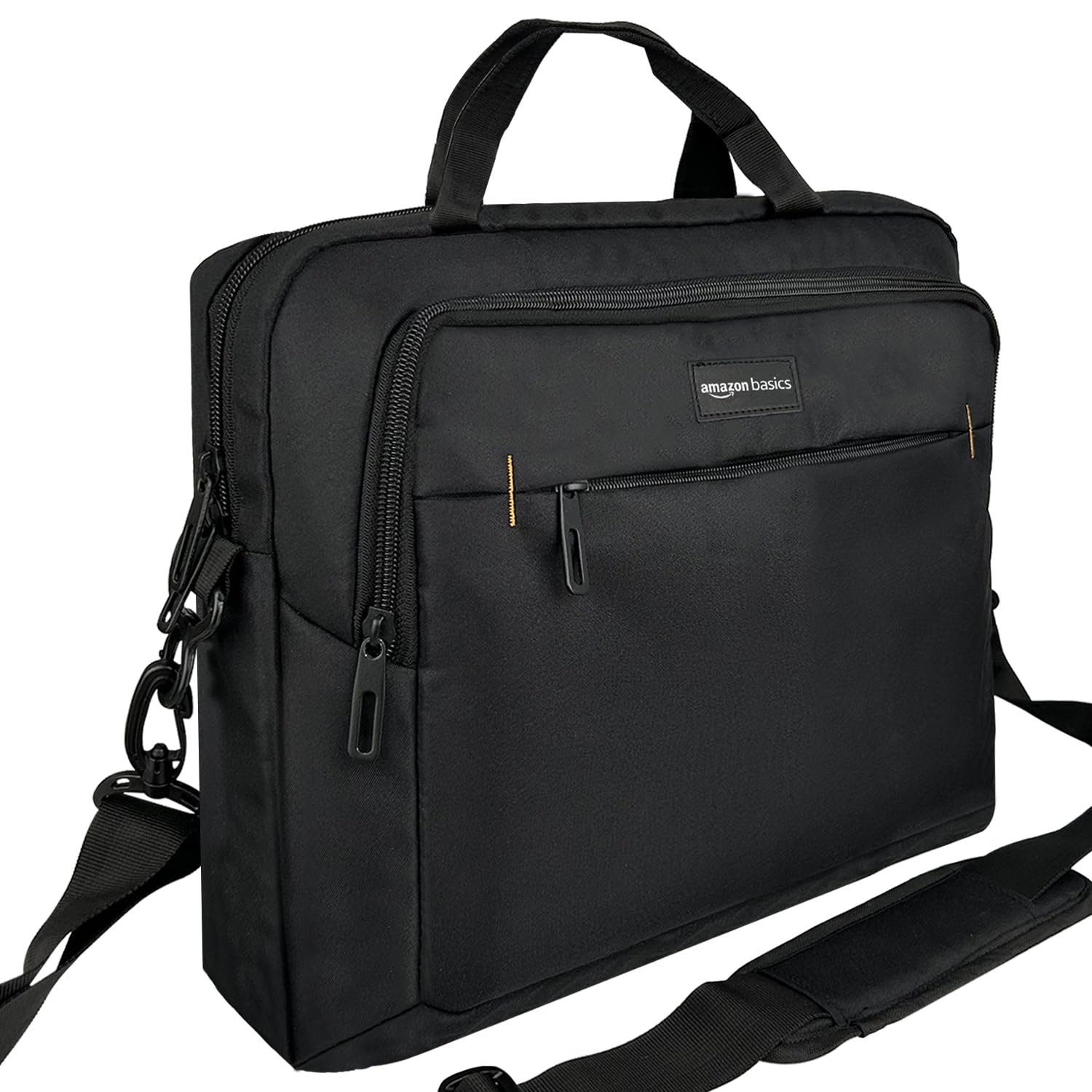 Amazon Basics Messenger Laptop Bag with Handle & Shoulder Strap fits upto 15.6" Laptop / MacBook for Men & Women (Black)