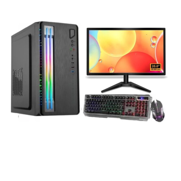 Gaming PC Desktop Computer|Core i7 3770/16 GB DDR3 Ram|256 GB SSD|8GB AMD Radeon RX 550 DDR5 Graphic with 20 Inch LED Monitor|WiFi|Keyboard Mouse RGB Light|Windows 10 Pro with MS Office
