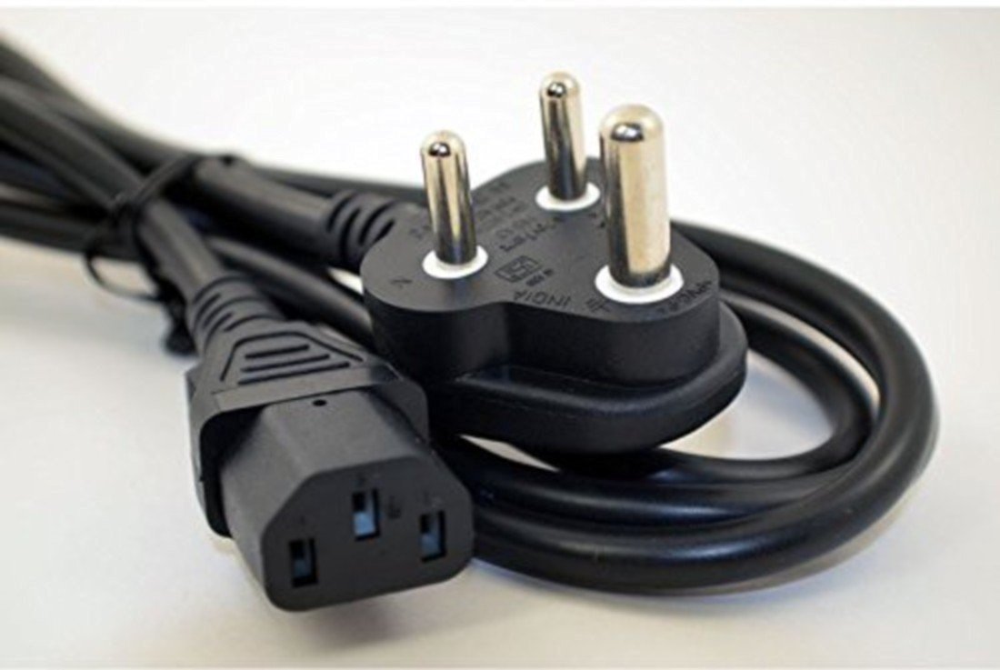 Hybite® Computer Power Cable Cord for Desktops PC and Printers/Monitor SMPS Power Cable IEC Mains Power Cable (Black) (1.25M- Black)
