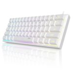 MageGee Mini 60% Gaming Keyboard,Upgrade Rgb Backlit 61 Key Ultra-Compact Keyboard,Ts91 Ergonomic Waterproof Mechanical Feeling Office Computer Keyboard For Pc,Mac,Ps4,Xbox One Gamer(White),wired