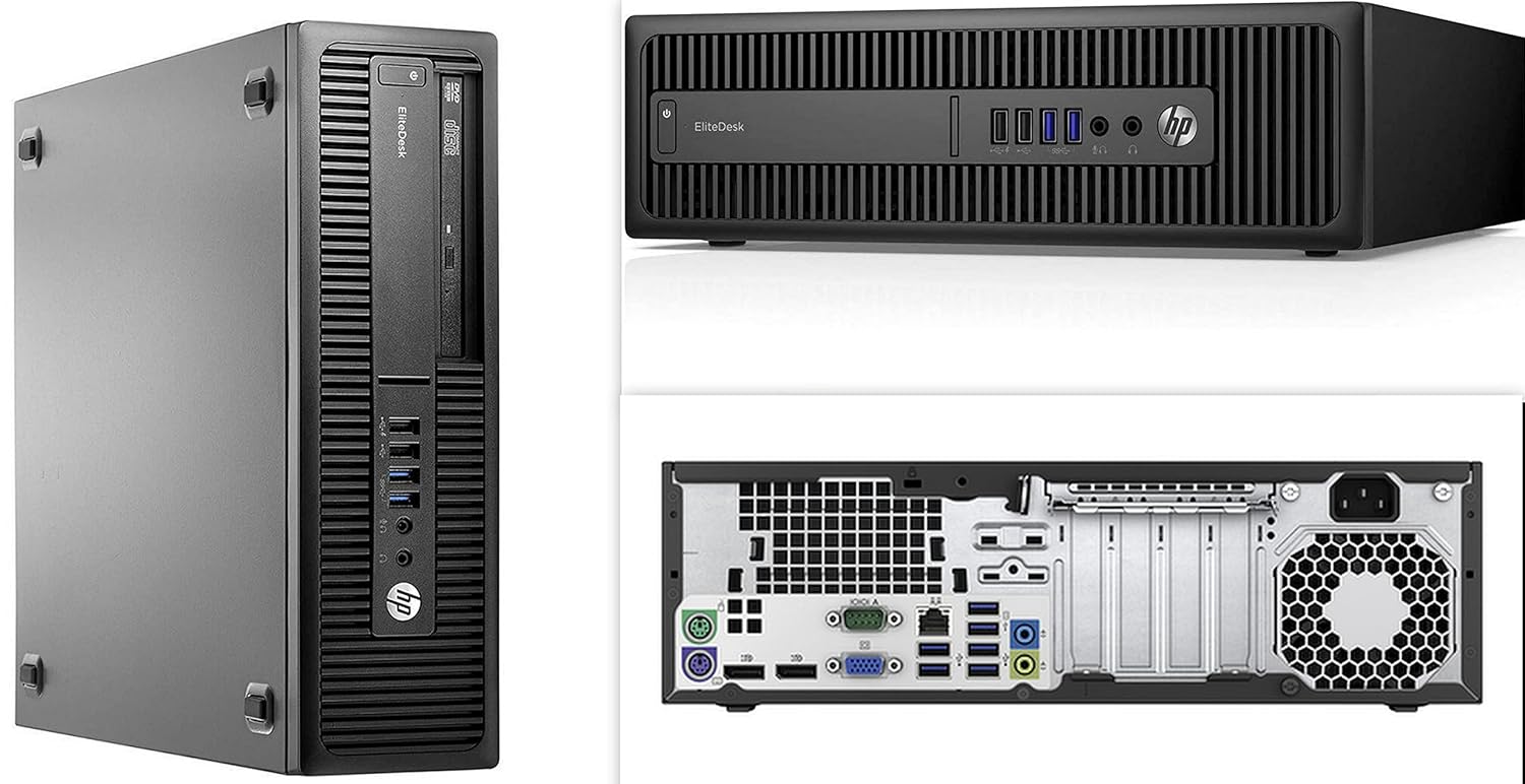 (Refurbished) HP Elitedesk 800G2 SFF Desktop i5-6500T (Intel core i5 6th Gen/8GB DDR4 RAM/256GB SSD) USB 3.0/Wifi/Windows 10/ MS Office, Black