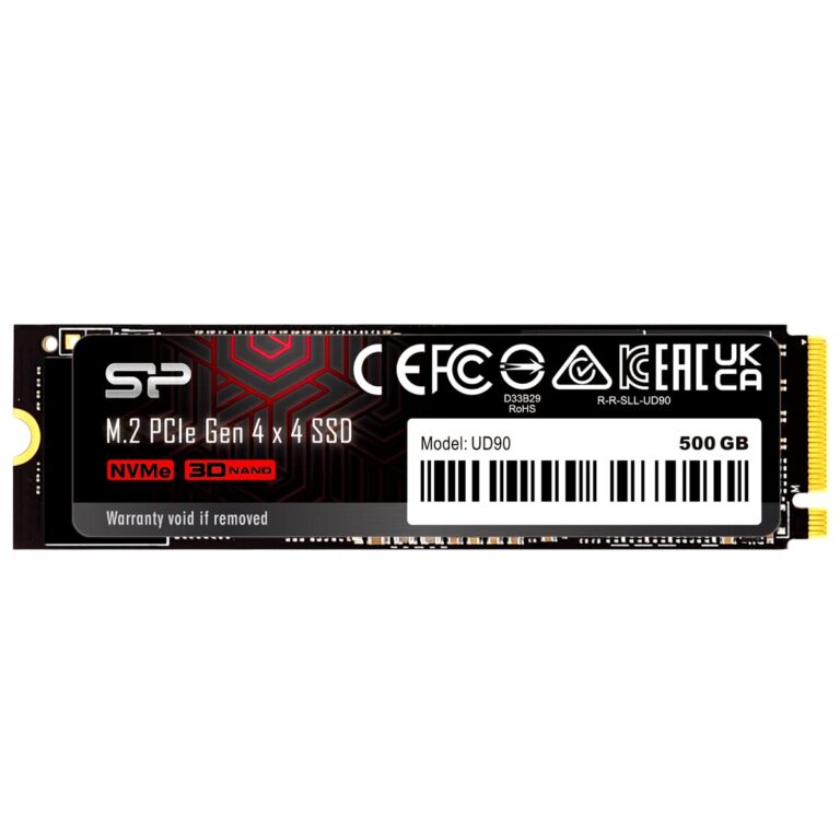 SP Silicon Power Silicon Power UD90 500GB NVMe PCIe 4.0 SSD, Up to 5000MB/s, 3D NAND, M.2 2280 PCIe Gen4x4 Internal Solid State Drive for Desktop Laptop PC Computer