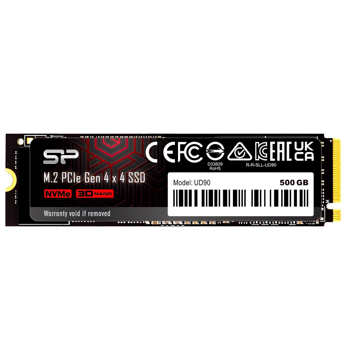 SP Silicon Power Silicon Power UD90 500GB NVMe PCIe 4.0 SSD, Up to 5000MB/s, 3D NAND, M.2 2280 PCIe Gen4x4 Internal Solid State Drive for Desktop Laptop PC Computer