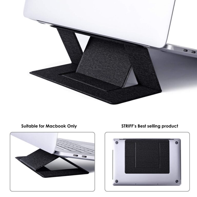 STRIFF Laptop Stand, Invisible Lightweight Computer Stand, Portable Foldable Holder Fit ONLY for MacBook, Air, MacBook Pro, Ipad and Tablets(Black)