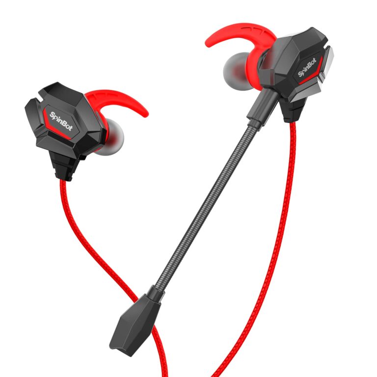 SpinBot BattleBudz W20 Wired in Ear Gaming Earphones with mic for Mobile, PC/Laptop, Xbox One, PS4, PS5 (Red)
