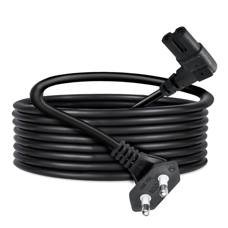 Storite 2 Mtr 2-pin L-Shape Universal Replacement AC Power Cord Cable Wire for Printer, Laptop PC Notebook Computer, Tape Recorder, Camera Black