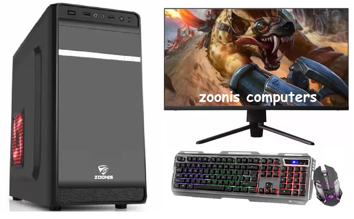 Zoonis Desktop Computer Full Setup for Shops, CSC Center & Online Work Core i5-3370/ Ram 16GB/ 128GB SSD/ 500GB HDD/Windows10 /WiFi/19 Inch Monitor/Keyboard+Mouse