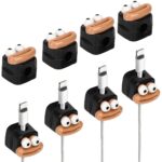 8 Pcs Cable Management, Cable Organizer, Cable Clips Multipurpose for Home Corners Wall Bedroom Kitchen Office Car Computer Nightstand Desk (Black)